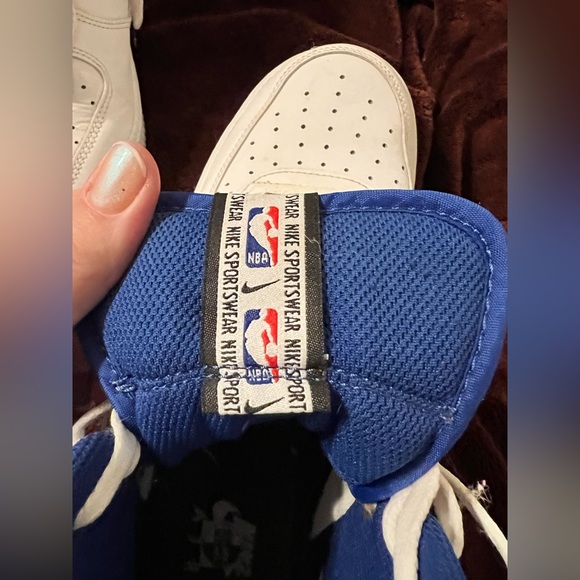 NIKE NBA Air Force 1, high, CLIPPERS, red/white/blue, only worn a couple times - Picture 5 of 8
